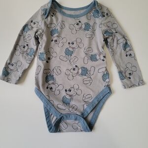 Disney Mickey Mouse Gray and Blue Bodysuit